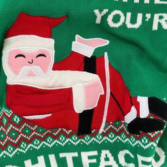 Spencer’s Gifts Ugly Christmas Holiday Sweater “I See You When You’re Sh*tfaced” - Picture 9 of 10